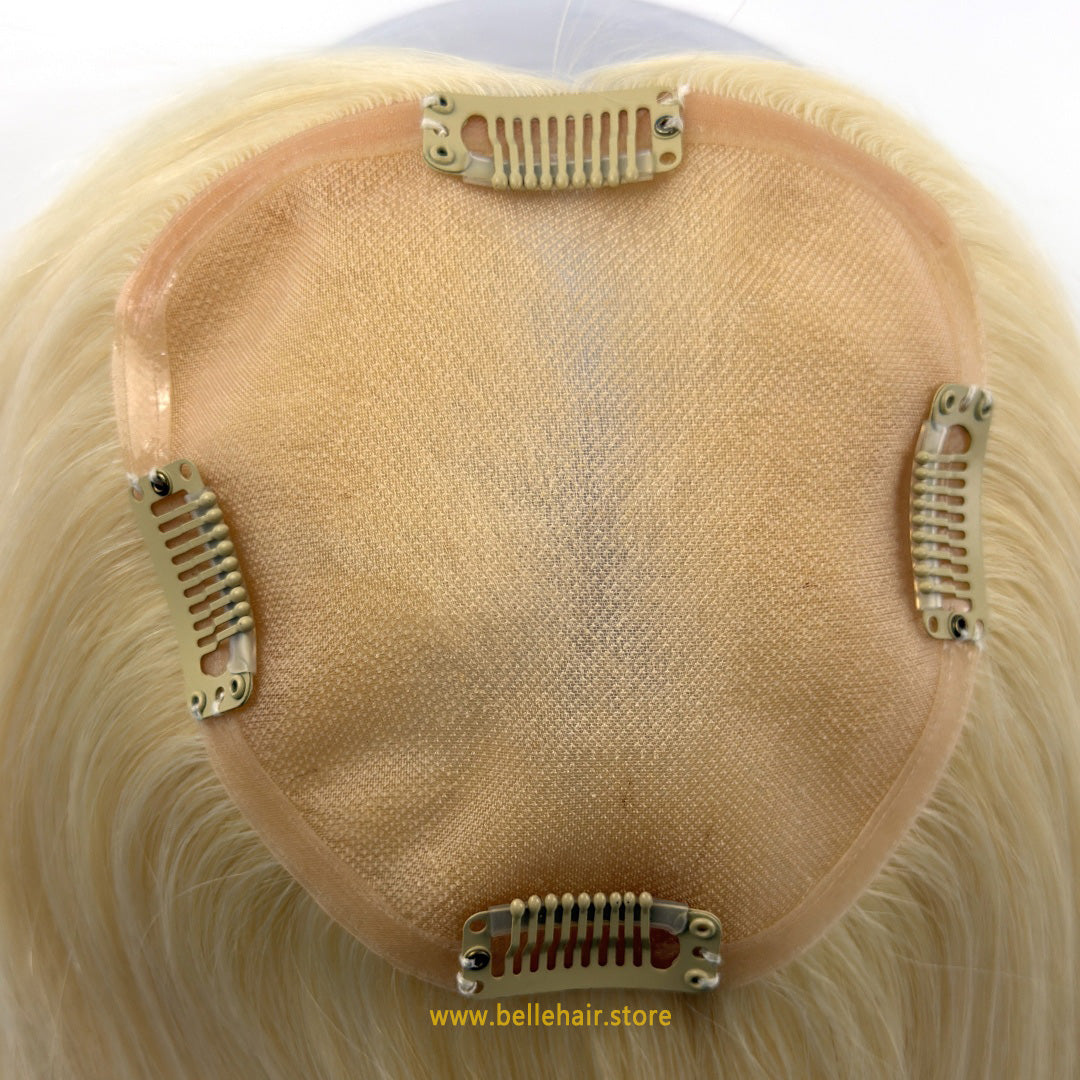 #1001 Light Platinum Blonde 5*5 Inch Mono Topper