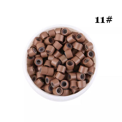 1000pcs Aluminum Silicone Lined Micro Rings & Beads