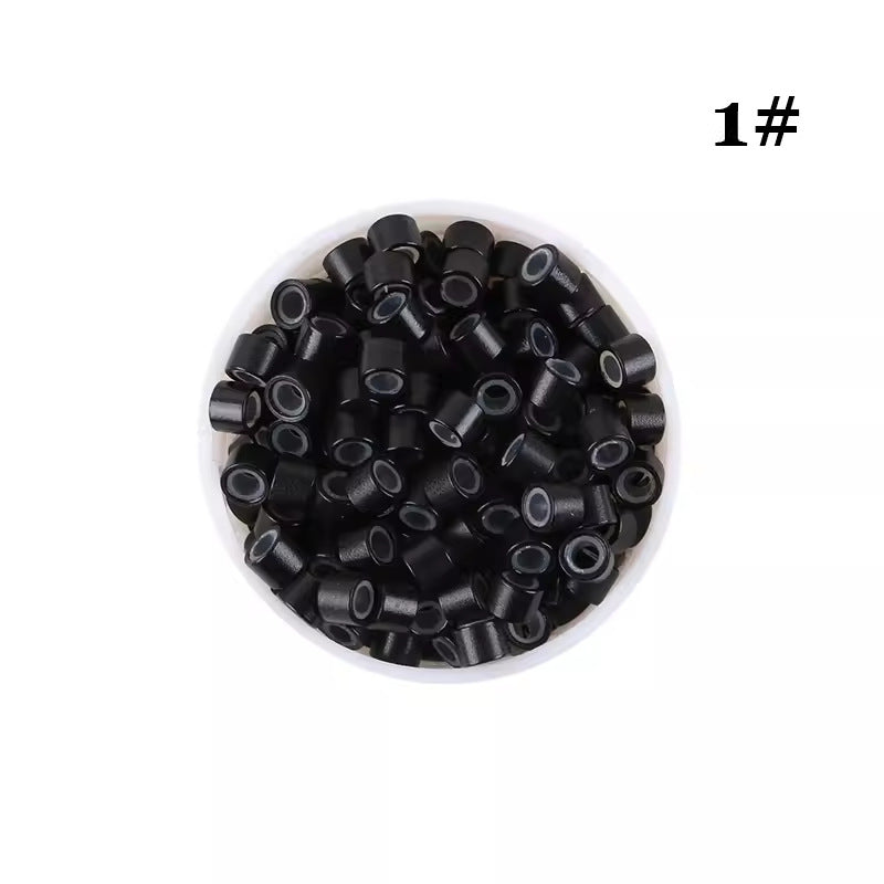 1000pcs Aluminum Silicone Lined Micro Rings & Beads