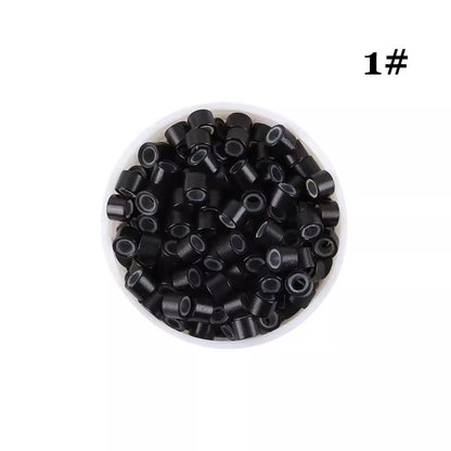 1000pcs Aluminum Silicone Lined Micro Rings & Beads