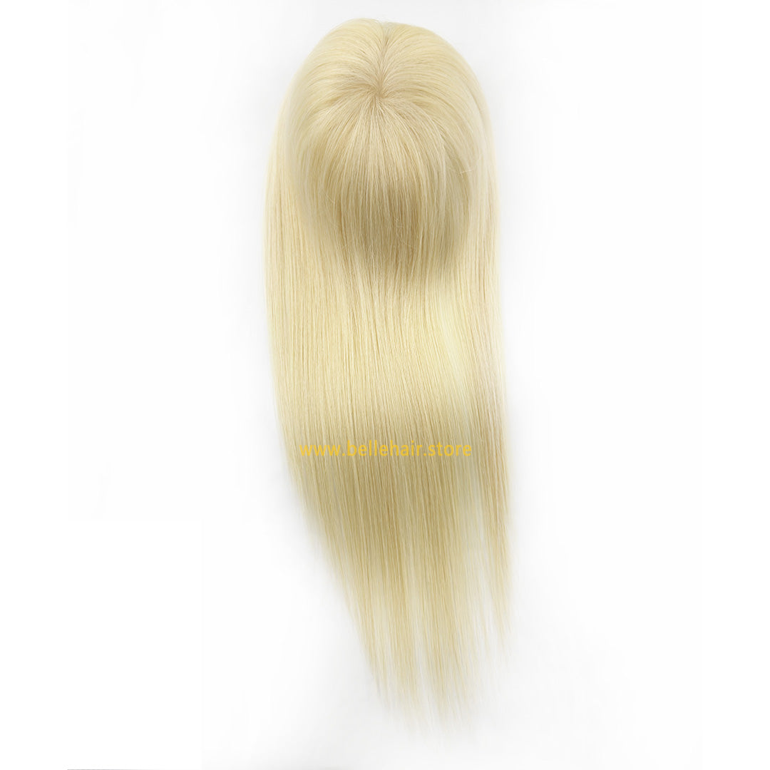 #1001 Light Platinum Blonde 3*5 Inch Silk Base Topper