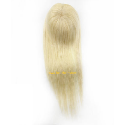#1001 Light Platinum Blonde 3*5 Inch Silk Base Topper