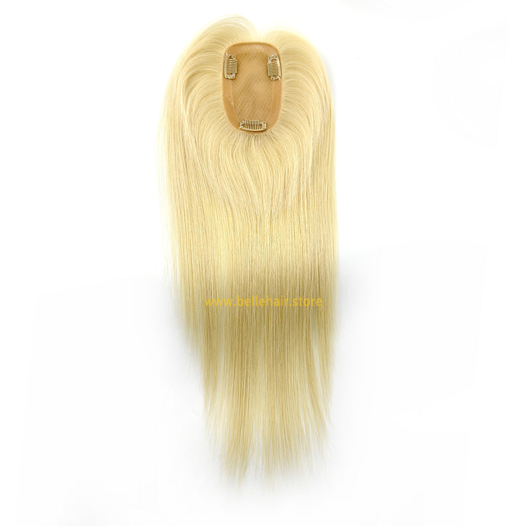 #1001 Light Platinum Blonde 3*5 Inch Silk Base Topper