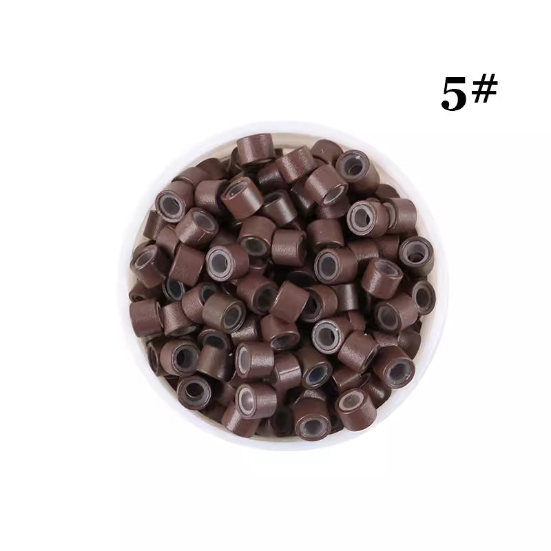 1000pcs Aluminum Silicone Lined Micro Rings & Beads