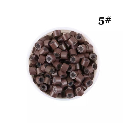 1000pcs Aluminum Silicone Lined Micro Rings & Beads