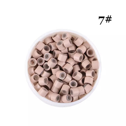 1000pcs Aluminum Silicone Lined Micro Rings & Beads