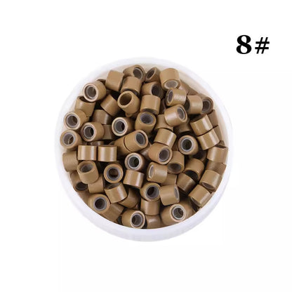 1000pcs Aluminum Silicone Lined Micro Rings & Beads