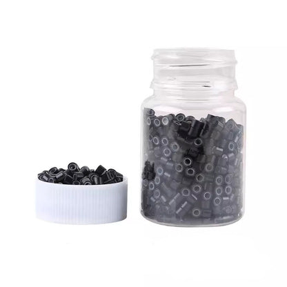 1000pcs Aluminum Silicone Lined Micro Rings & Beads