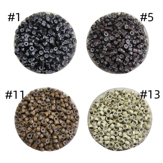 1000pcs Aluminum Silicone Lined Micro Rings & Beads